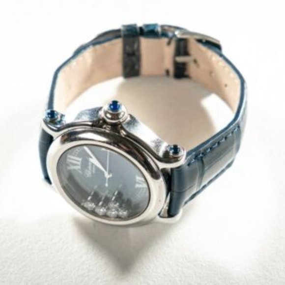 CHOPARD WOMEN’S HAPPY SPORT WATCH 5 DIAMONDS WHITE GOLD main image 4